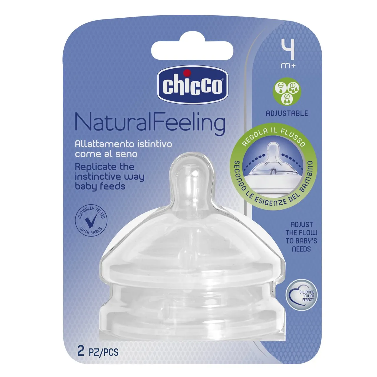 TETINA CHICCO SILICONA DELGADA 4-12M - Ecofarma