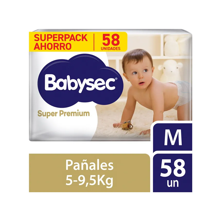 PAÑAL BABYSEC SUPER PREMIUN M X 48 UNI - Ecofarma
