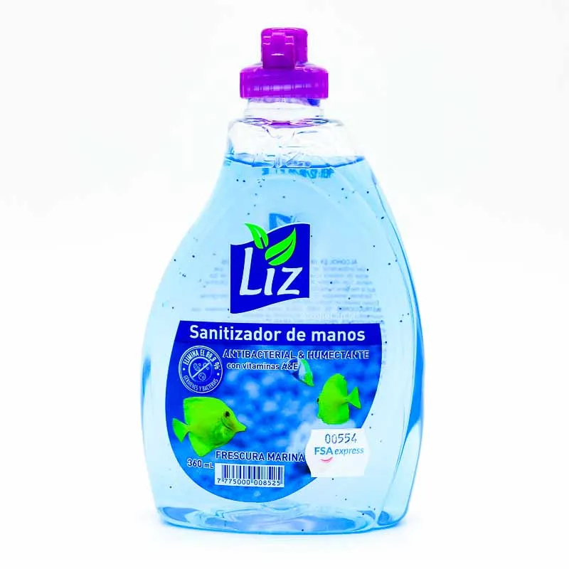 SANITIZADOR DE MANOS LIZ FRESCURA MARINA X 360 ML - Ecofarma
