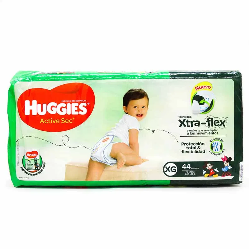 PAÑAL HUGGIES VERDE "XG/4" X 44 UNID. - Ecofarma