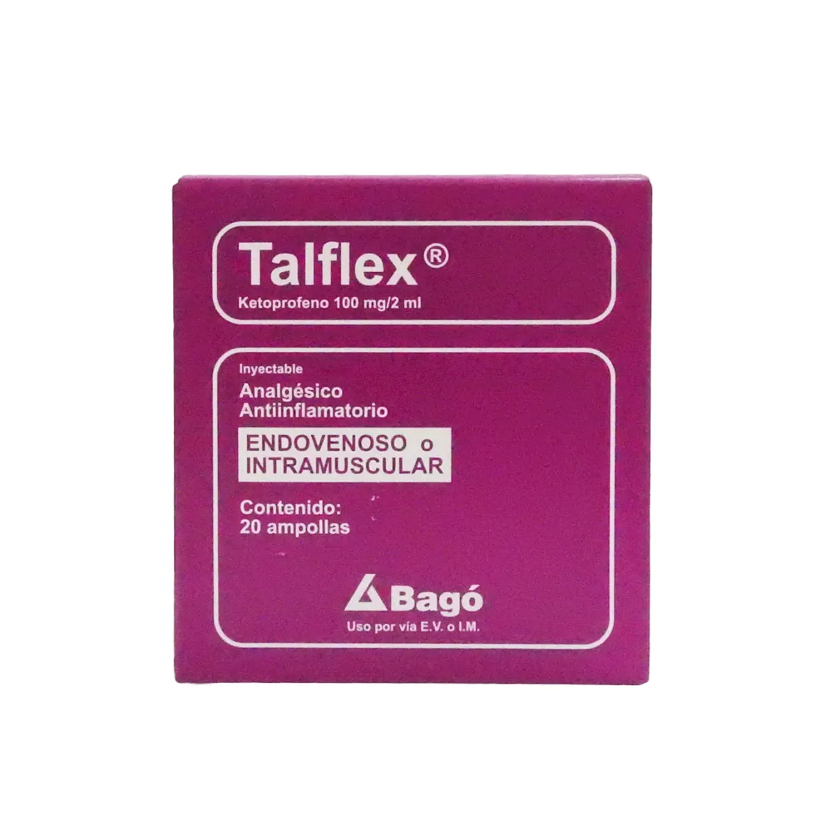 TALFLEX CAJA X 20 INYECTABLE I.M. - E.V. - Ecofarma