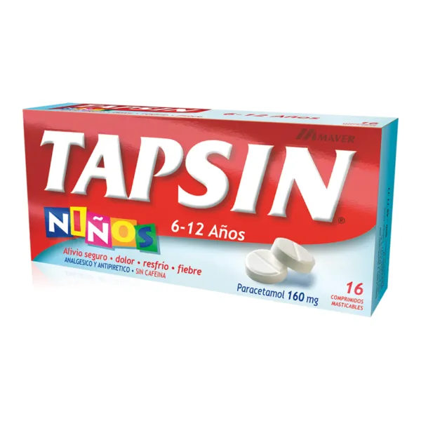 TAPSIN INFANTIL 160 MG CAJA X 16 COMP. MASTICABLES - Ecofarma