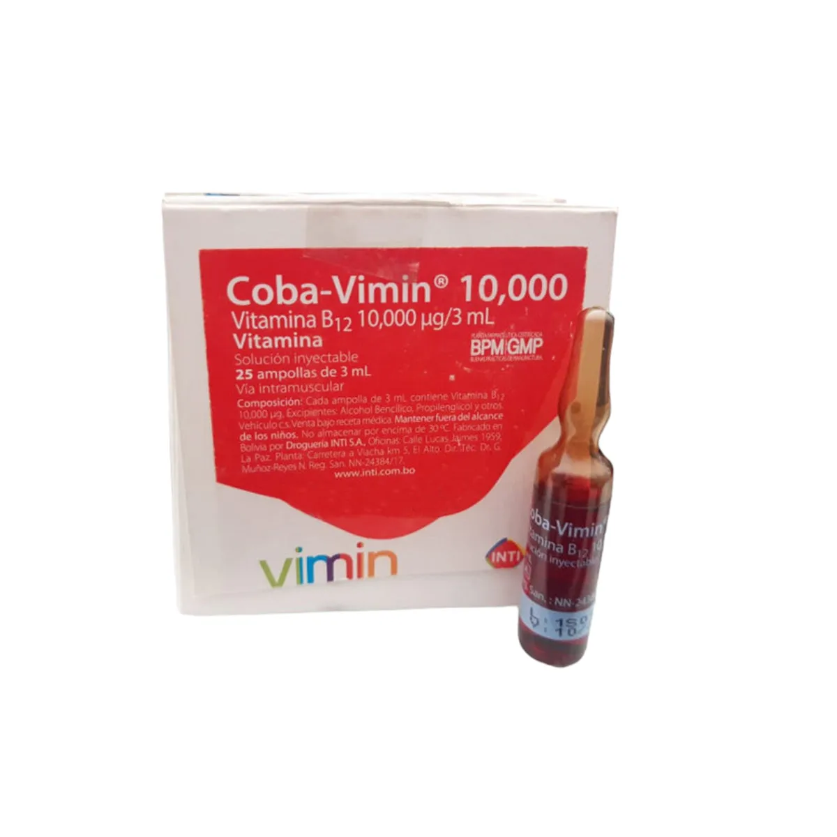 COBA VIMIN 10000 X CAJA 25 AMPOLLAS - Ecofarma