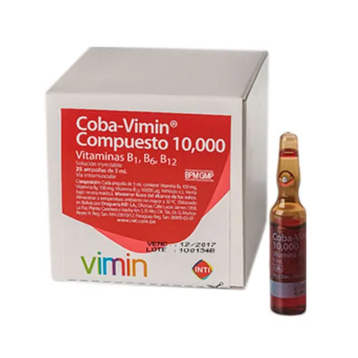 COBA VIMIN COMPUESTO 10.000 CAJA X 25 AMPOLLAS - Ecofarma