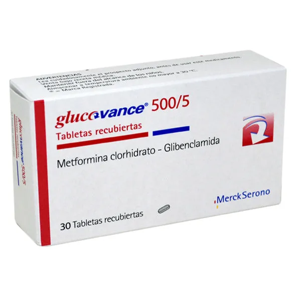 GLUCOVANCE 500/5 CAJA X 30 COMPRIMIDOS - Ecofarma