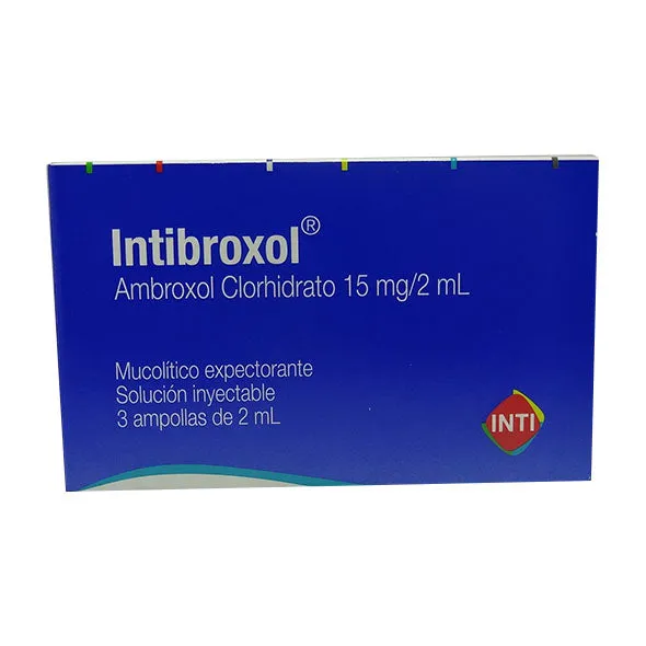 INTIBROXOL 15 MG CAJA X 3 AMPOLLAS - Ecofarma