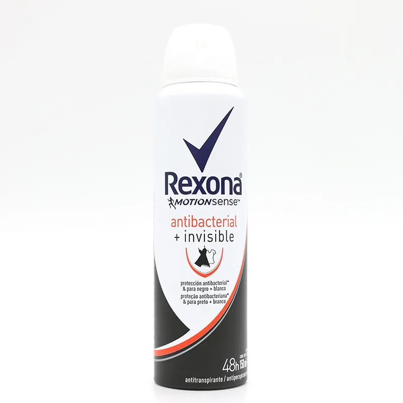 DESODORANTE REXONA ANTIBACTERIAL INVISIBLE AEROSOL X 150 ML - Ecofarma