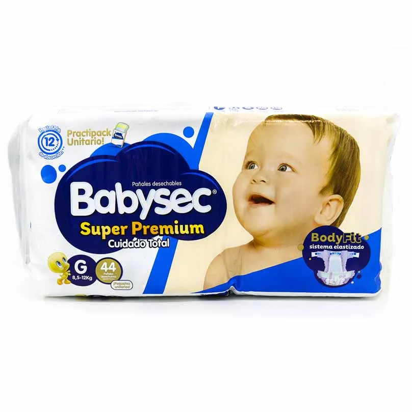 PAÑAL BABYSEC SUPER PREMIUN G X 44 UNIDADES - Ecofarma