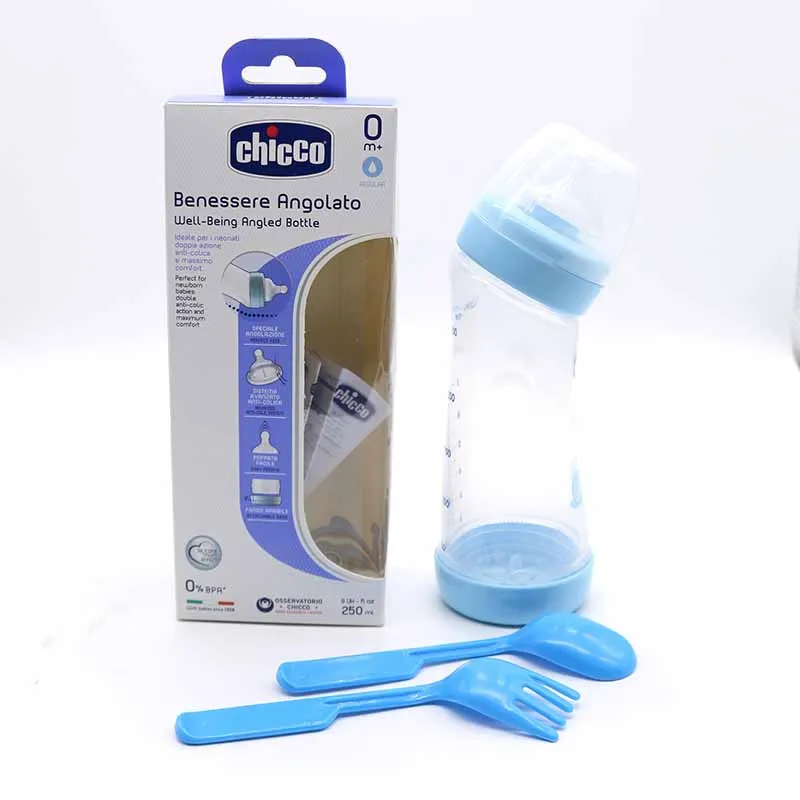 BIBERON CHICCO CELESTE C / CUCHARA X 250 ML - Ecofarma