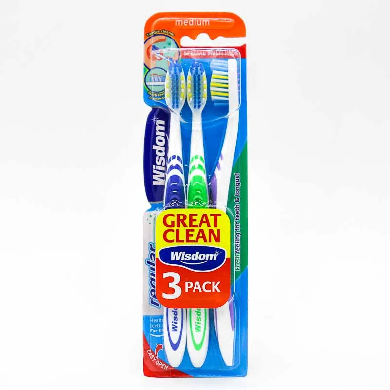 CEPILLO WISDOM MEDIO PACK X 3 - Ecofarma