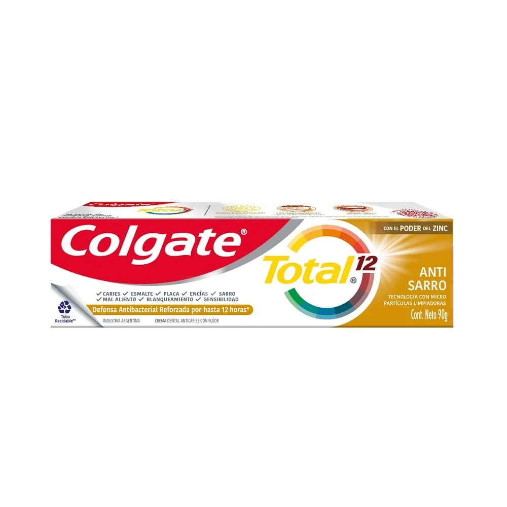 CREMA DENTAL COLGATE TOTAL 12 ANTISARRO X 100 ML - Ecofarma