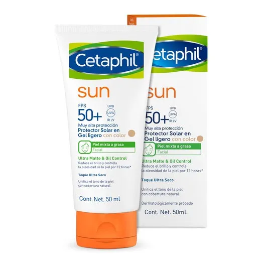 CETAPHIL SUN OIL CONTROL CON COLOR FPS 50 + PROTECTOR  SOLAR X 50 ML - Ecofarma