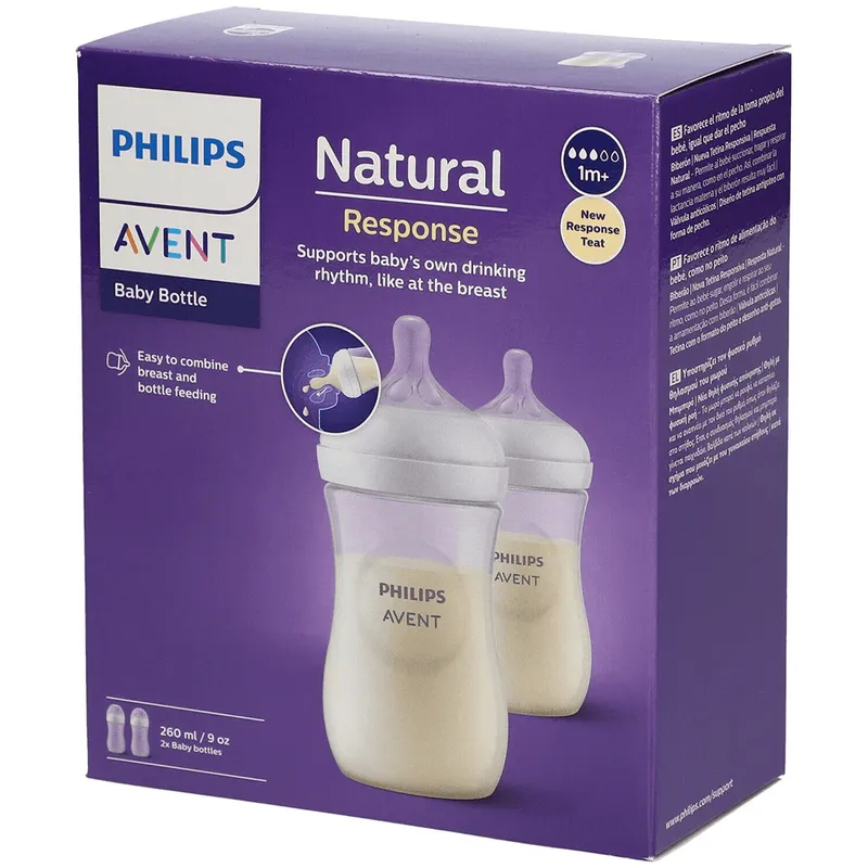 BIBERON AVENT NATURAL CON DISEÑO 9 OZ - Ecofarma