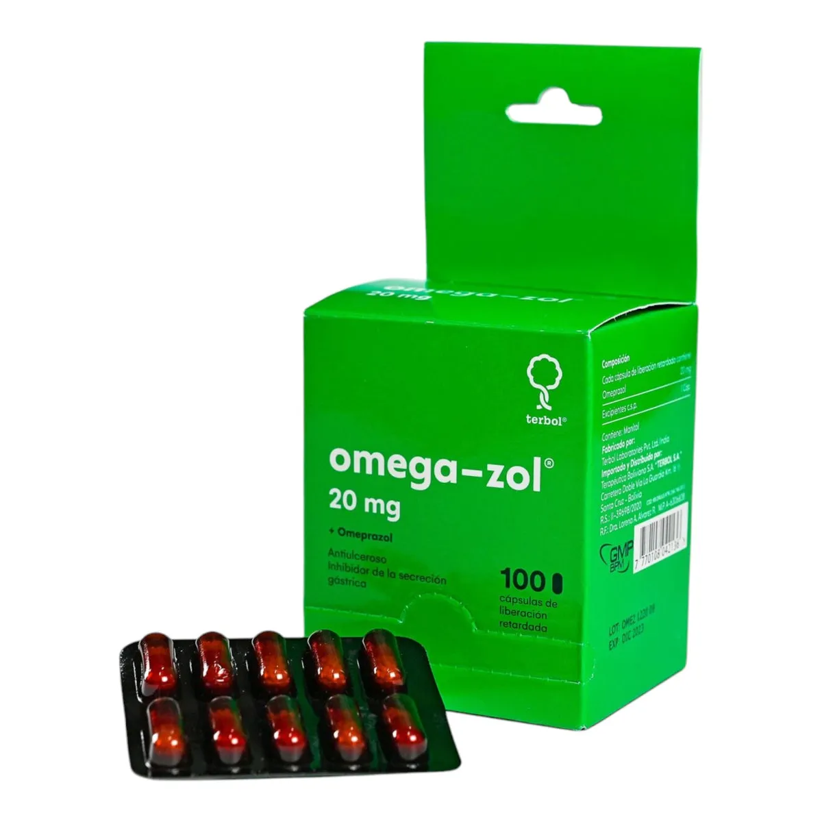 OMEGA ZOL 20 MG. CAJA X 100 CAPSULAS - Ecofarma