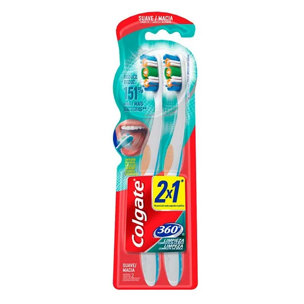 CEPILLO COLGATE 360 TOTAL 12 SUAVE 2X1 - Ecofarma