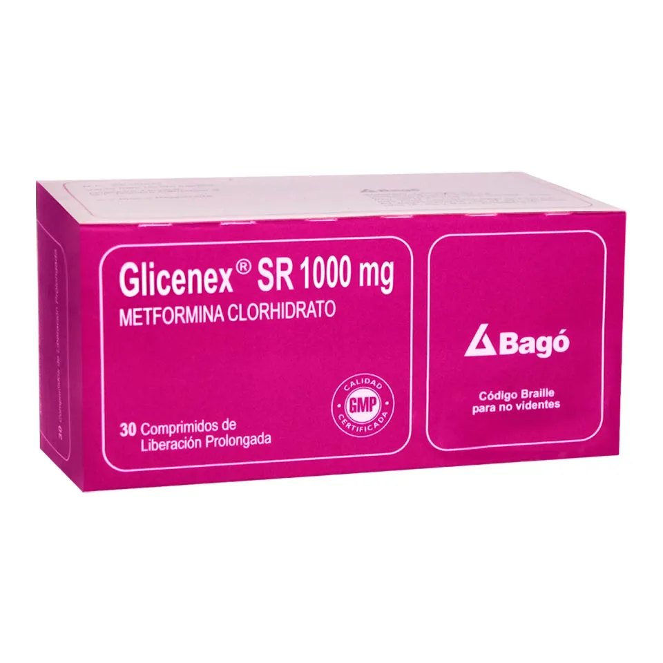GLICENEX SR 1000 MG CAJA X 30 COMPRIMIDOS - Ecofarma