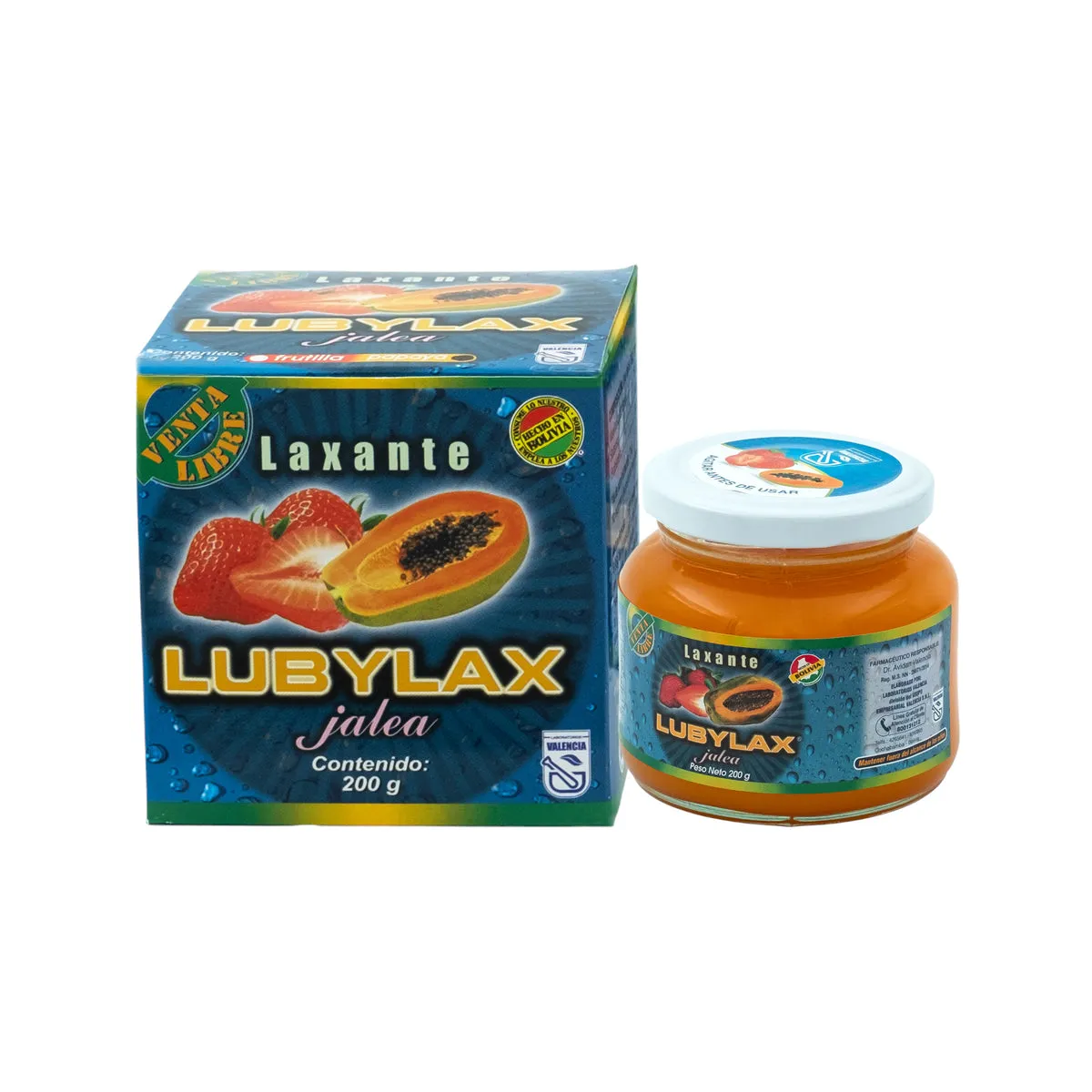 LUBYLAX JALEA FRUTILLA - PAPAYA  POTE X 200 GR - Ecofarma