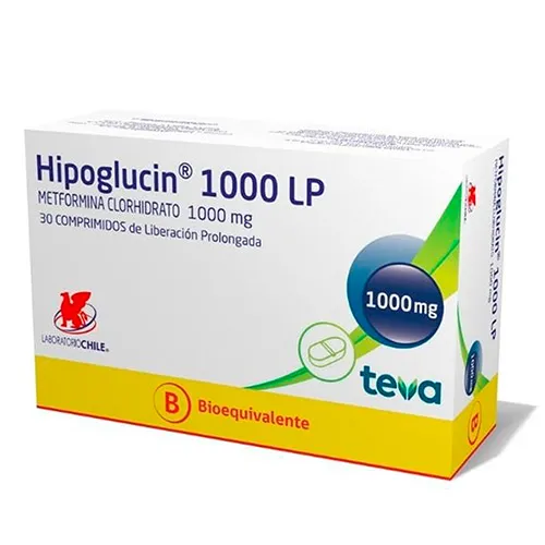 HIPOGLUCIN LP 1000 MG CAJA X 30 COMPRIMIDOS - Ecofarma