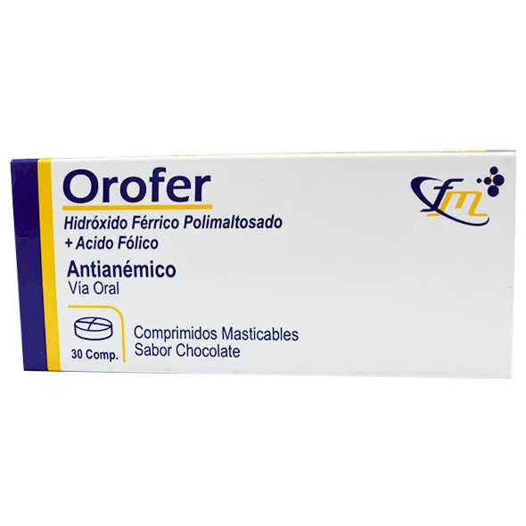 OROFER 100 MG CAJA X 30 COMPRIMIDOS - Ecofarma