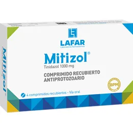 MITIZOL TINIDAZOL 1 GR CAJA X 4 COMPRIMIDOS - Ecofarma
