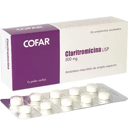 CLARITROMICINA 500 MG CAJA X 30 COMPRIMIDOS - Ecofarma