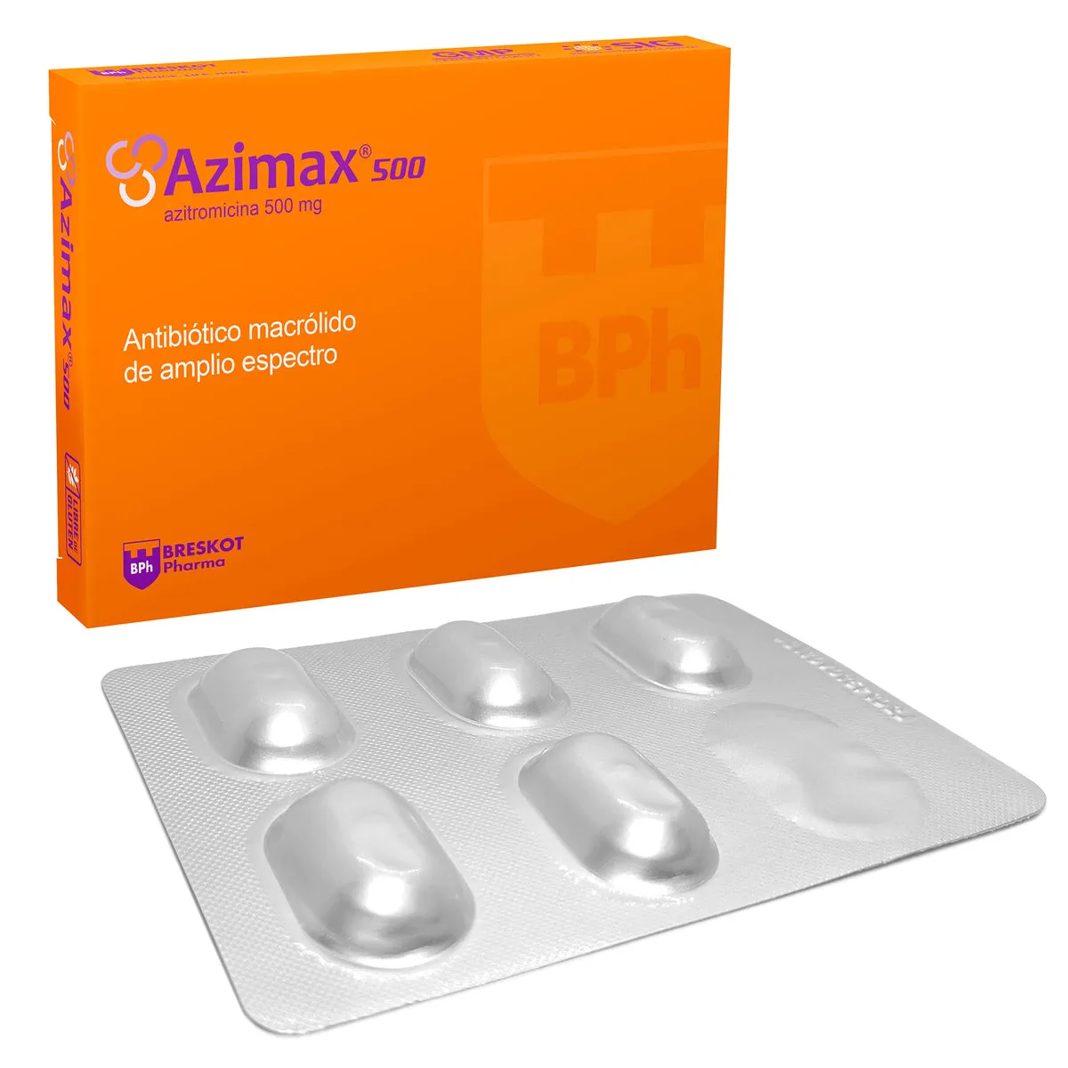 AZIMAX 500 MG CAJA X 5 COMPRIMIDOS - Ecofarma