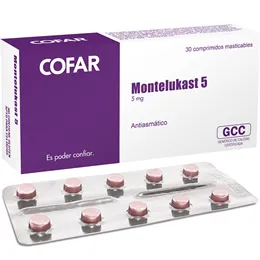 MONTELUKAST 5 MG CAJA X 30 COMPRIMIDOS - Ecofarma