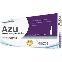 AZU TRAMADOL 100 MG CAJA X 10 AMPOLLAS - Ecofarma