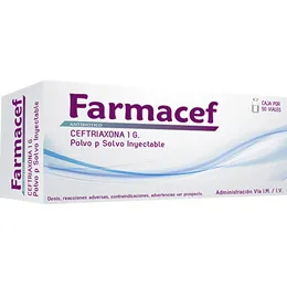 CEFTRIAXONA 1G FARMACEF CAJA X 50 VIALES - Ecofarma