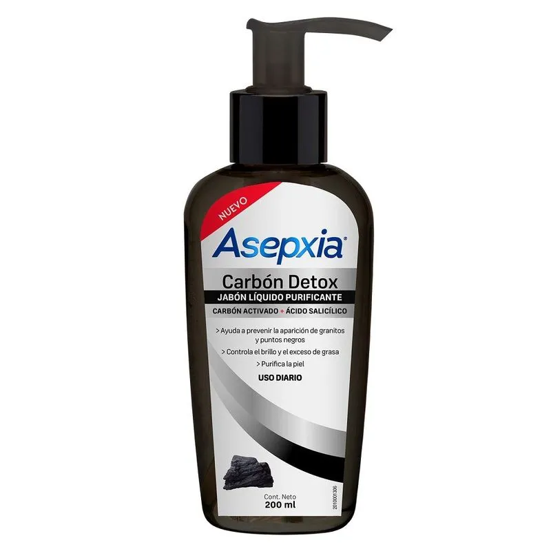 ASEPXIA JABON LIQUIDO CARBON FCO X 200 ML - Ecofarma