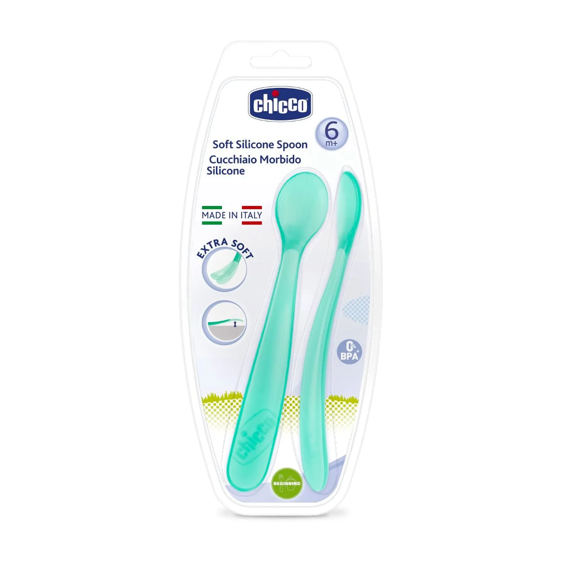 CUCHARA CHICCO SILICONA 2 X 1 - Ecofarma