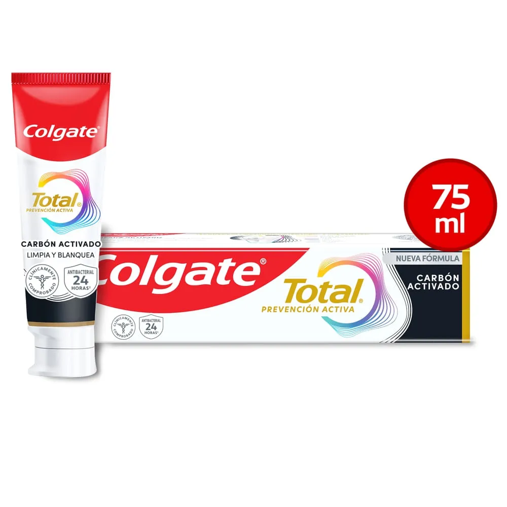 PASTA DENTAL COLGATE TOTAL 12 CARBON ACTIVADO X 75 ML - Ecofarma