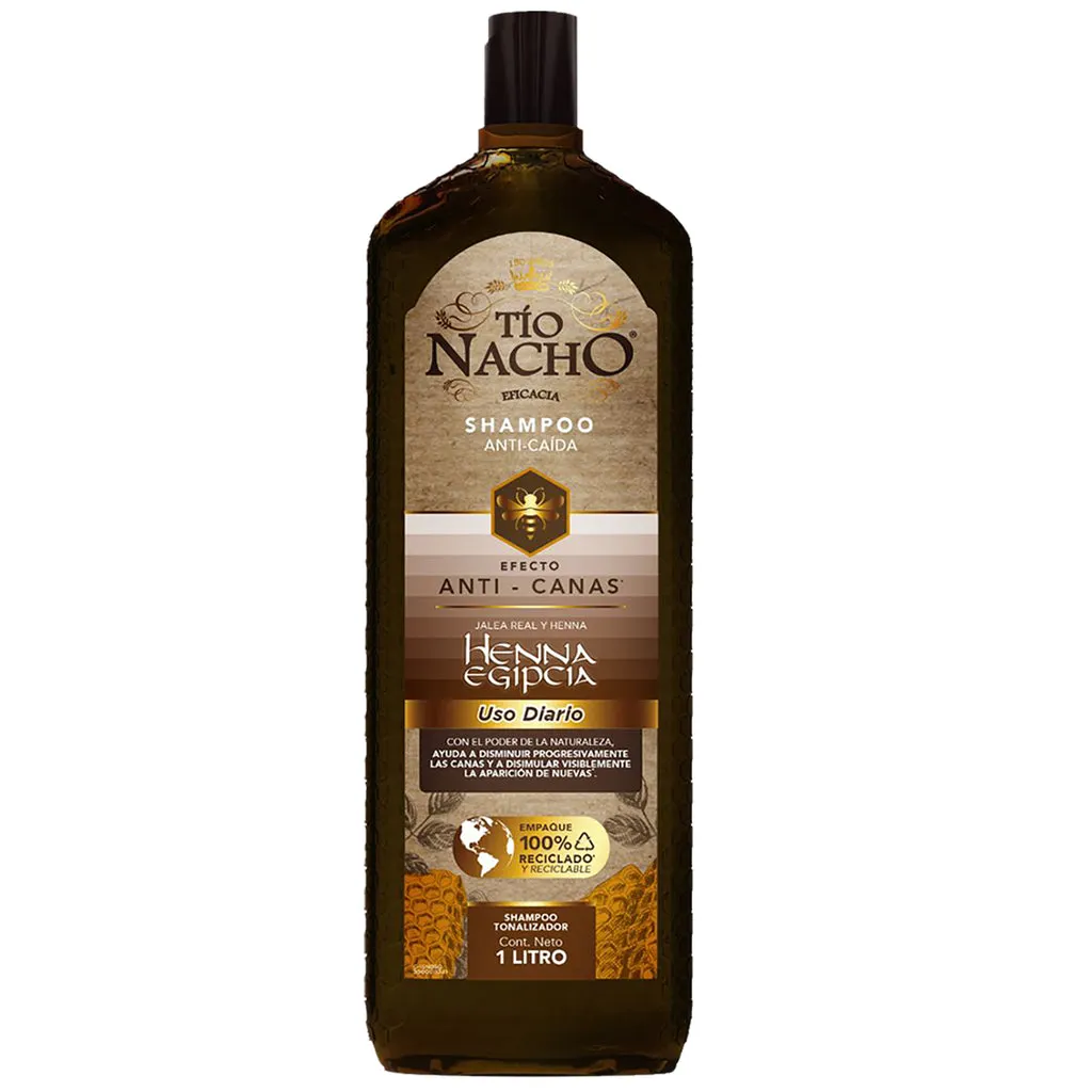 TIO NACHO SHAMPOO ANTI CANAS HENNA EGIPCIA FCO X 1 L. - Ecofarma