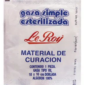 COMPRESA DE GASA ESTERIL LE ROY 10 X 10 CM - Ecofarma