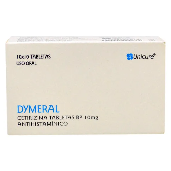 DYMERAL 10 MG CETIRIZINA  CJA X 100 COMPRIMIDOS - Ecofarma