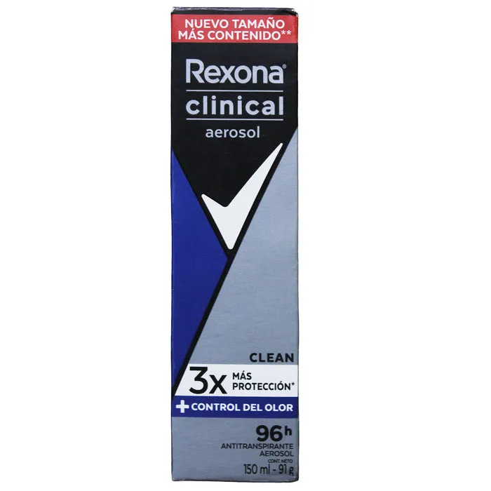 DESODORANTE REXONA CLINICAL CLEAN AEROSOL X 150 ML - Ecofarma