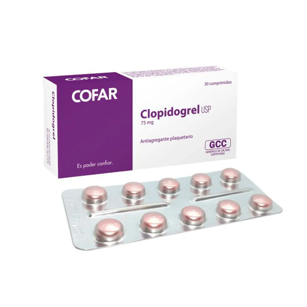 CLOPIDOGREL CAJA X 30 COMPRIMIDOS - Ecofarma