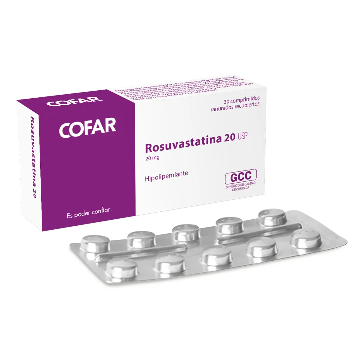 ROSUVASTATINA 20 MG CAJA X 30 COMPRIMIDOS - Ecofarma