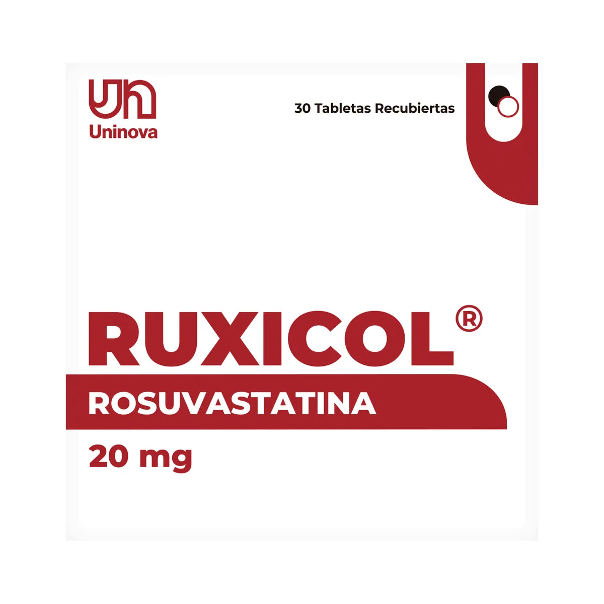 RUXICOL 20 MG ROSUVASTATINA CAJA 30 TABLETAS - Ecofarma
