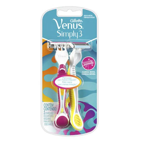 GILLETTE VENUS SIMPLY 3 CAJA X 2 UNIDADES - Ecofarma