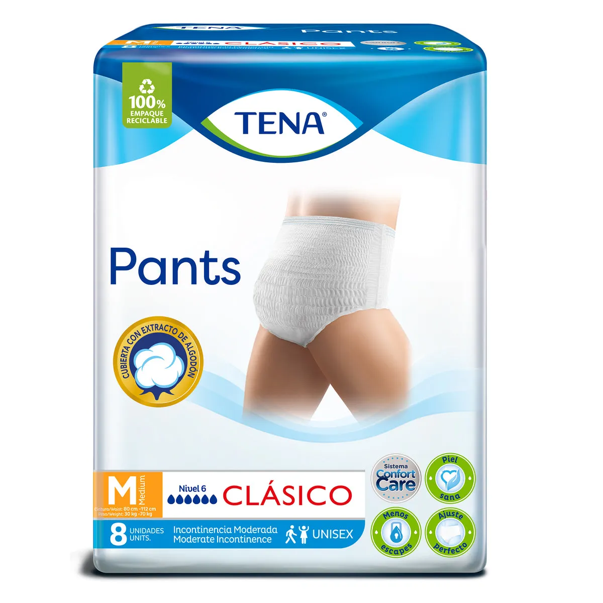 PAÑAL ADULTO TENA PANTS CLASICO M X 8 - Ecofarma