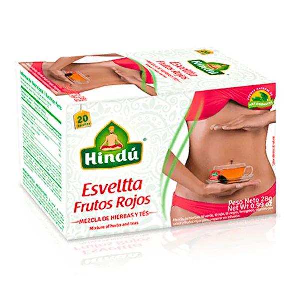 ESVELTTA FRUTOS ROJOS HINDU CAJA X 20 BOLSITAS - Ecofarma