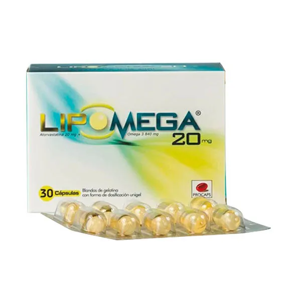 LIPOMEGA 20 MG CAJA X 30 CAPSULAS - Ecofarma