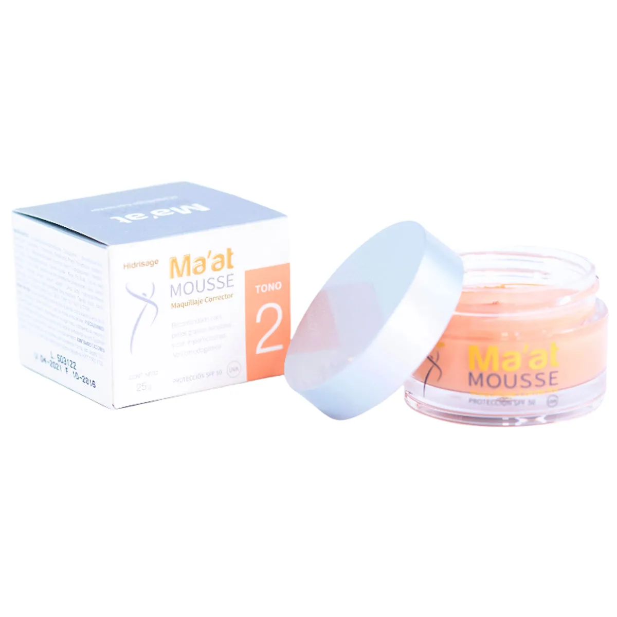 HIDRISAGE MAAT MOUSSE MAQUILLAJE TONO 2  SPF 50 X 25 G - Ecofarma