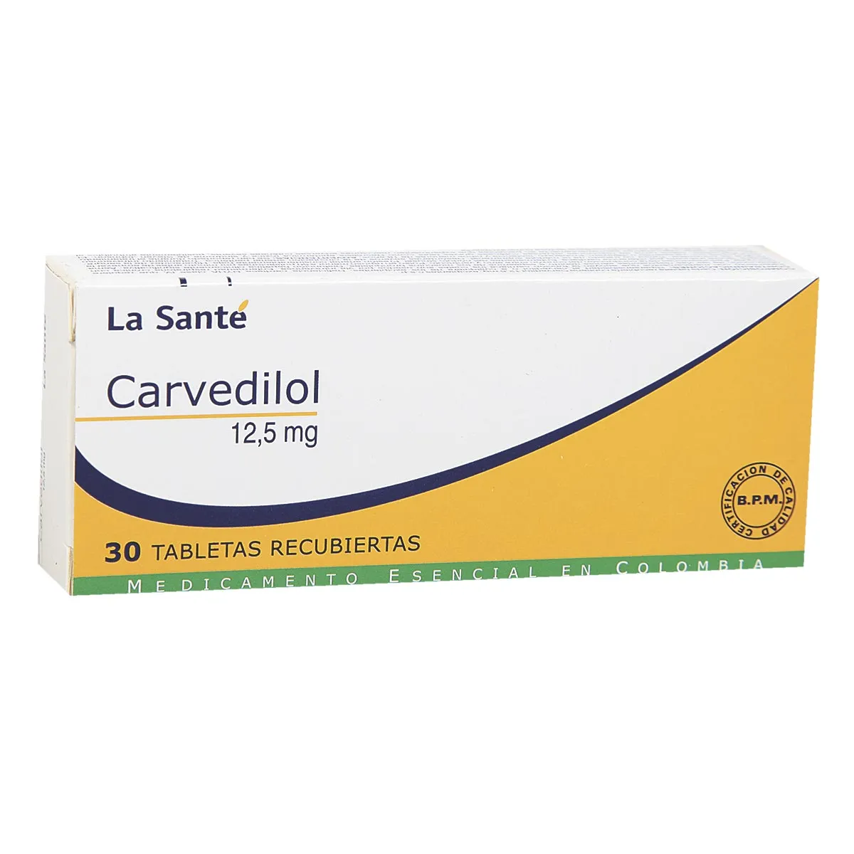 CARVEDILOL 12,5 MG CAJA X 30 COMPRIMIDOS - Ecofarma