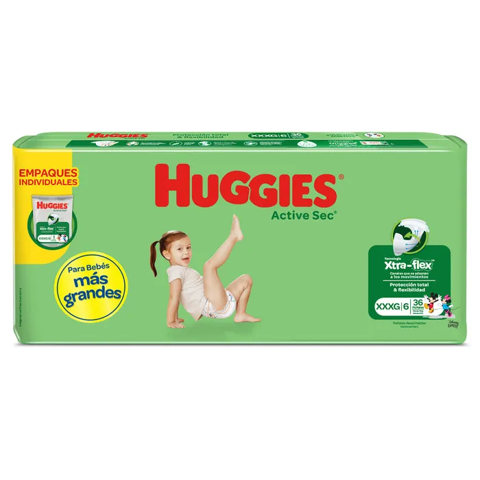 PAÑAL HUGGIES VERDE XXXG/6 X 36 UNIDADES - Ecofarma
