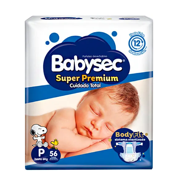 PAÑAL BABYSEC SUPER PREMIUN P X 56 UNIDADES - Ecofarma