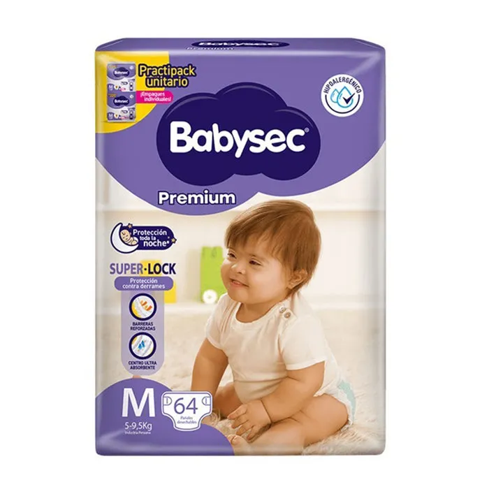 PAÑAL BABYSEC PREMIUN M X 64 UNIDADES - Ecofarma