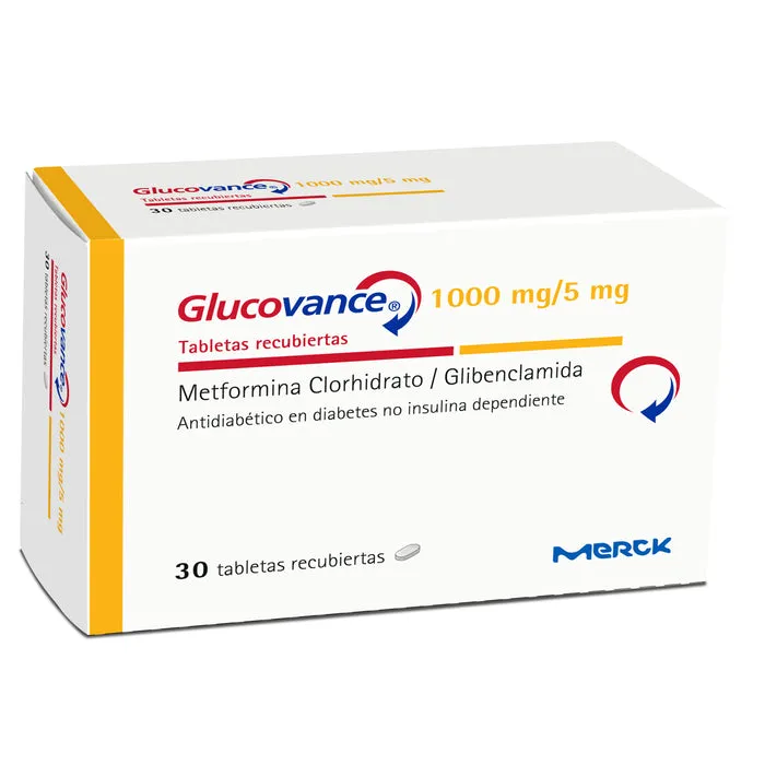 GLUCOVANCE 1000/5 CAJA X 30 COMPRIMIDOS - Ecofarma