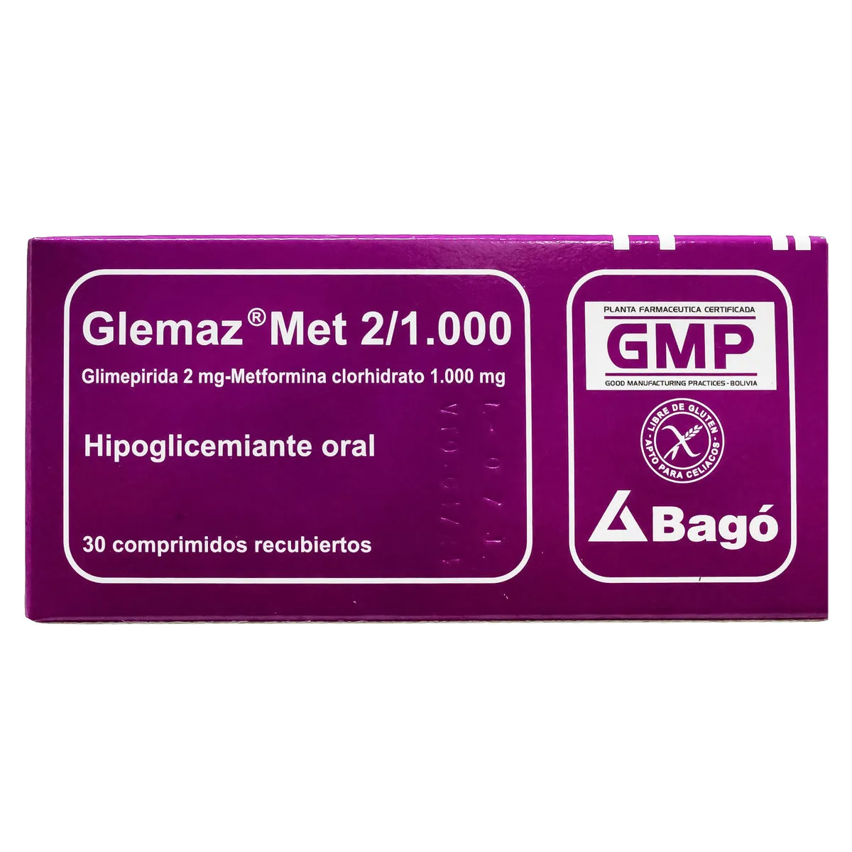 GLEMAZ MET 2/1000 CAJA X 30 COMPRIMIDOS - Ecofarma